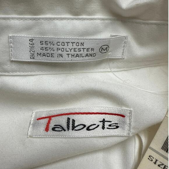 NWT Vintage Talbots White Button Up Shirt Embroidered Bow Neck Blouse Sz Medium - Picture 7 of 8